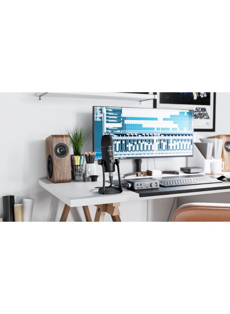 Boya BY-PM700 USB Desktop Microphone for PC with four pickup patterns, headphone output and volume control, ideal for podcasting, streaming and more. - Image 5