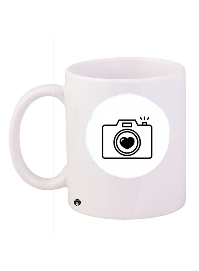RYN Camera Printed Coffee Mug White/Black 11ounce