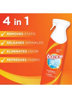 Bounce Anti Static Spray, 3 in 1 Instant Anti Static Spray & Instant Wrinkle Release, Odor Eliminator and Fabric Refresher Spray (9.7 Fl Oz, Pack of 1)  - Image 4