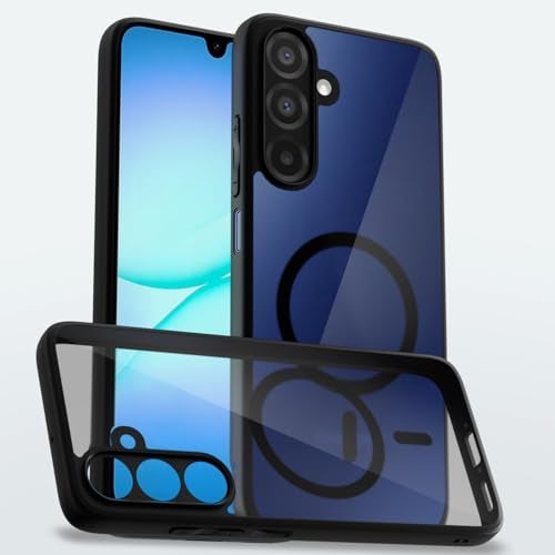 Pikkme Back Cover for Samsung Galaxy M17 5G / A17 5G / F17 5G | Hard Transparent Case | Mag-Safe Compatible | Shockproof & Scratch-Resistant (Black Mag-Safe) - Image 1