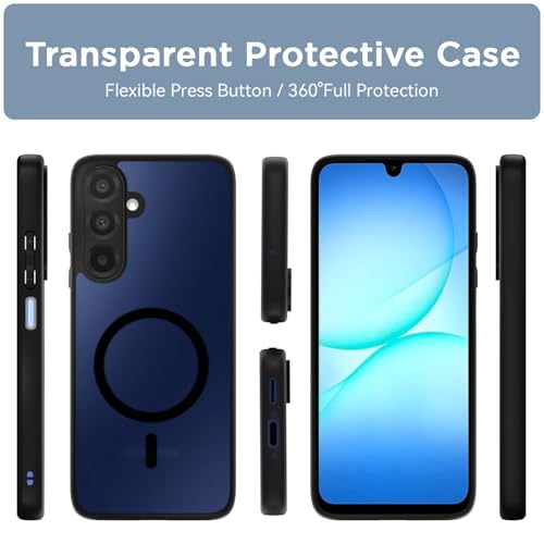 Pikkme Back Cover for Samsung Galaxy M17 5G / A17 5G / F17 5G | Hard Transparent Case | Mag-Safe Compatible | Shockproof & Scratch-Resistant (Black Mag-Safe) - Image 2