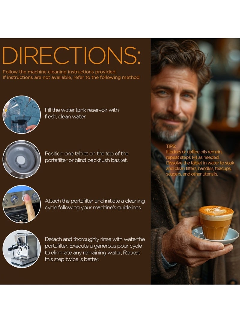 APPTRIN 16 قطعة منظف ماكينة الإسبريسو كبسولات تنظيف ماكينة القهوة تزيل زيوت القهوة والروائح تنعش ماكينة الإسبريسو أقراص تنظيف ماكينة الإسبريسو أقراص إزالة زيوت القهوة - Image 4