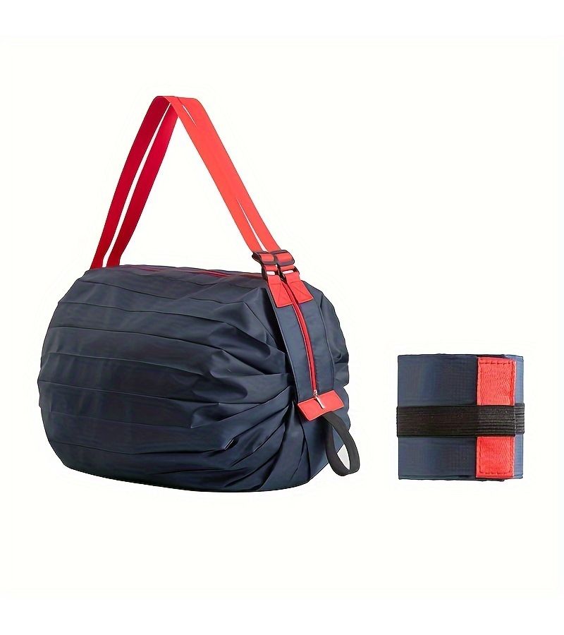 Random Color Foldable Shopping Bag Large Capacity Lightweight With Shoulder Strap - Image 5