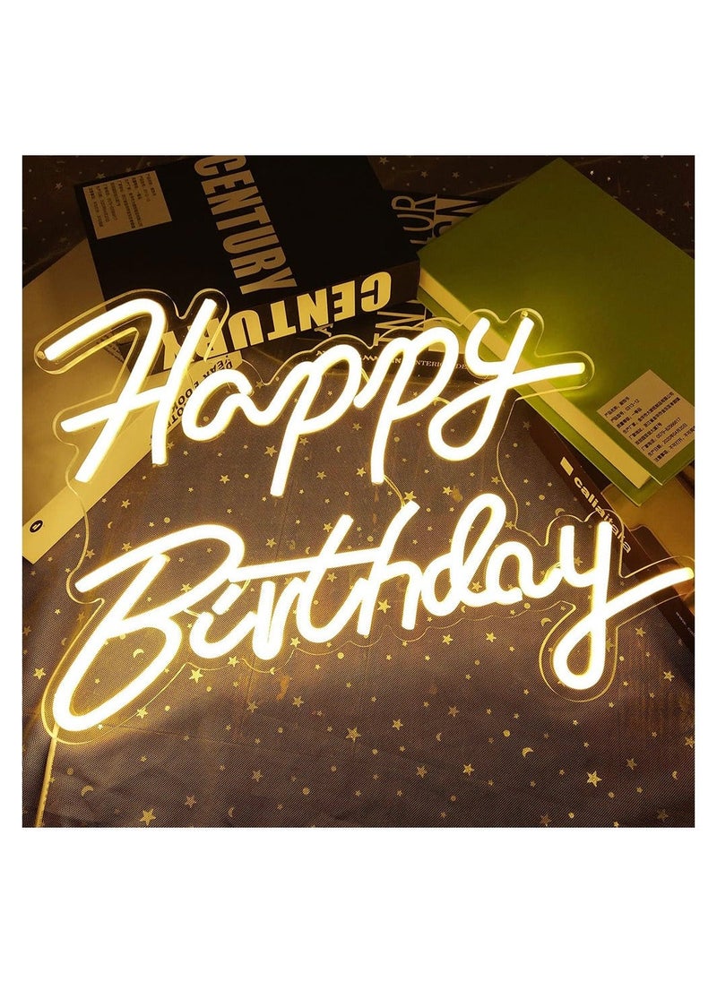 Generic - Happy Birthday Neon Sign Dimmable Light Neon Happy Birthday Sign Happy Birthday Led Sign - Image 1