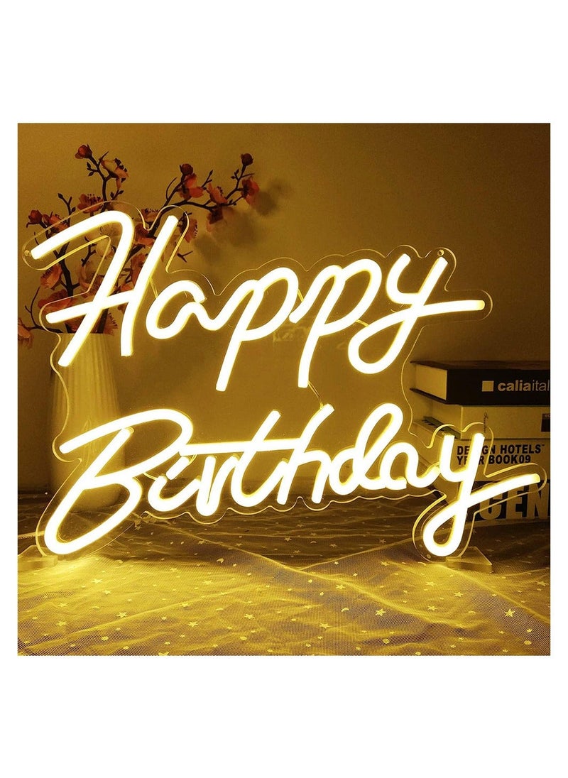 Generic - Happy Birthday Neon Sign Dimmable Light Neon Happy Birthday Sign Happy Birthday Led Sign - Image 1