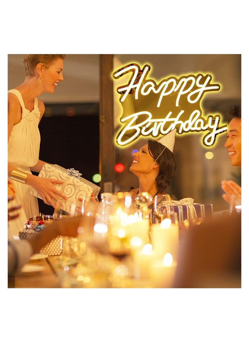 Generic - Happy Birthday Neon Sign Dimmable Light Neon Happy Birthday Sign Happy Birthday Led Sign - Image 1