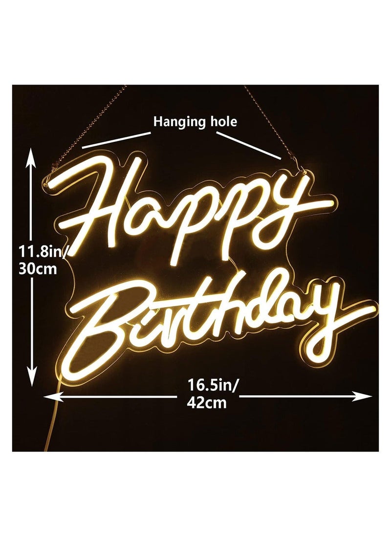 Generic - Happy Birthday Neon Sign Dimmable Light Neon Happy Birthday Sign Happy Birthday Led Sign - Image 1