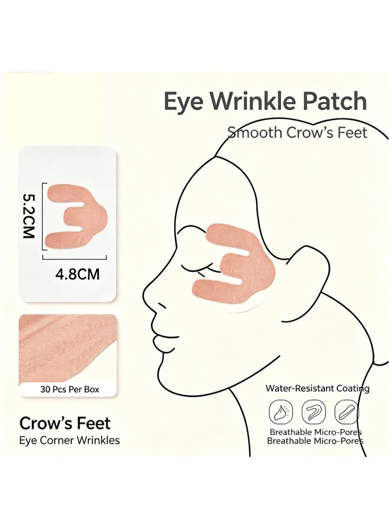 30Pcs Crow's Feet Eye Lift Tape Elastic Wrinkle Smoothing Facial Patch Waterproof Ultra Thin Skin Tape - Image 1