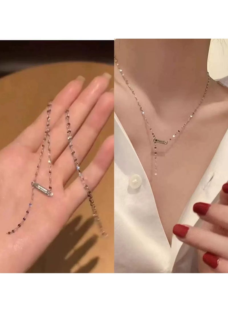 Goolsky Silver Necklace for Women – New Summer Light Luxury Collarbone Chain, Indie Chic & Versatile  - Image 1