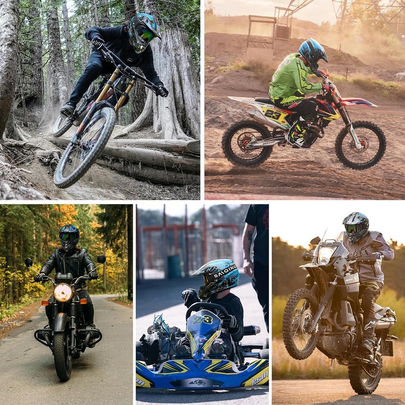 Spark Dirt Bike Helmet Set for Kids and Adults - DOT Approved Off-Road Motorcycle Helmet with Goggles, Gloves, and Mask - Image 2