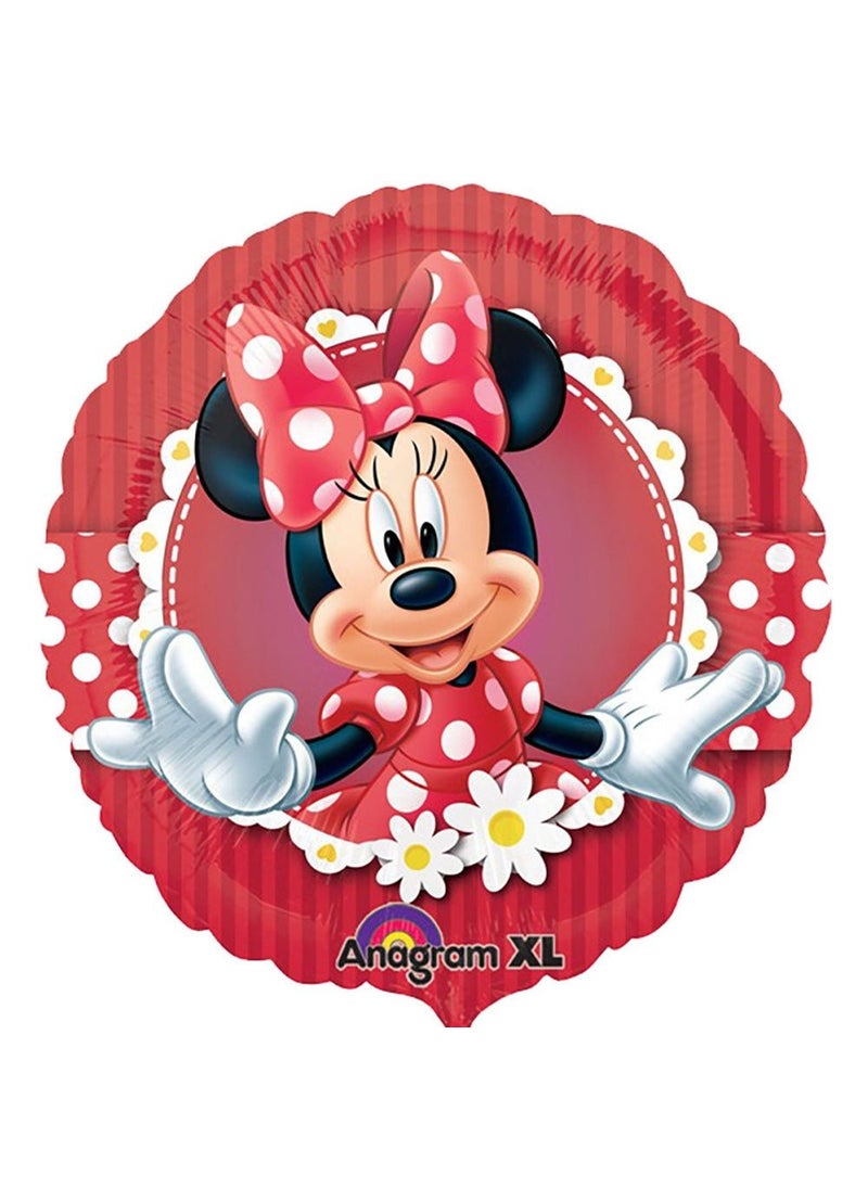بالون ميني ماوس دائري من رقائق الألومنيوم أحمر 43 سم