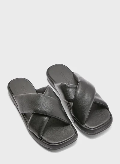 Truffle Cross Strap Sandals