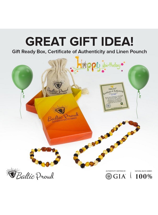 Baltic Proud Raw Amber Necklace And Bracelet Gift Set (Unisex Multi 12.5 Inches/5.5 Inches) - Certified Premium Quality Sea - Image 4