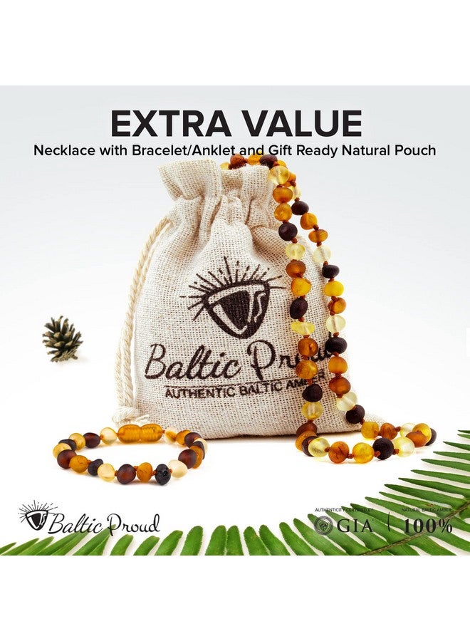 Baltic Proud Raw Amber Necklace And Bracelet Gift Set (Unisex Multi 12.5 Inches/5.5 Inches) - Certified Premium Quality Sea - Image 5