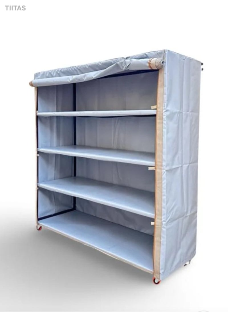 TIITAS Portable Folding Storage Cupboard – Large Capacity 200x200x70cm, Durable & Practical Wardrobe Organizer with High-Quality Material for Home, Bedroom ,Office & Outdoor - Image 1