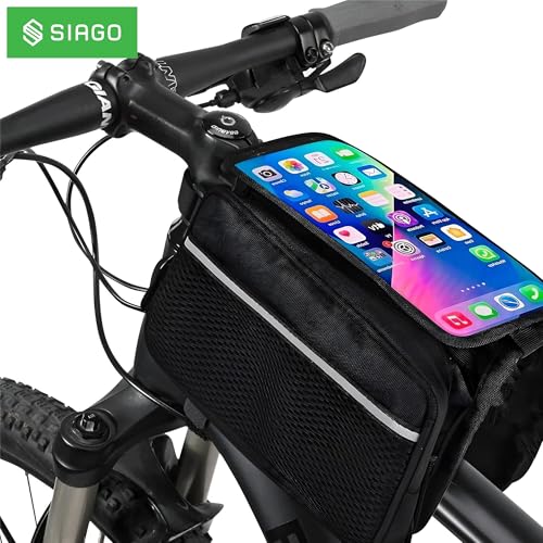 SIAGO SIA134 Polyester Bicycle Double Sided Handlebar Front Frame/Tube Bag with Waterproof Touch Screen Bicycle Pouch Mobile Phone Holder - Image 2