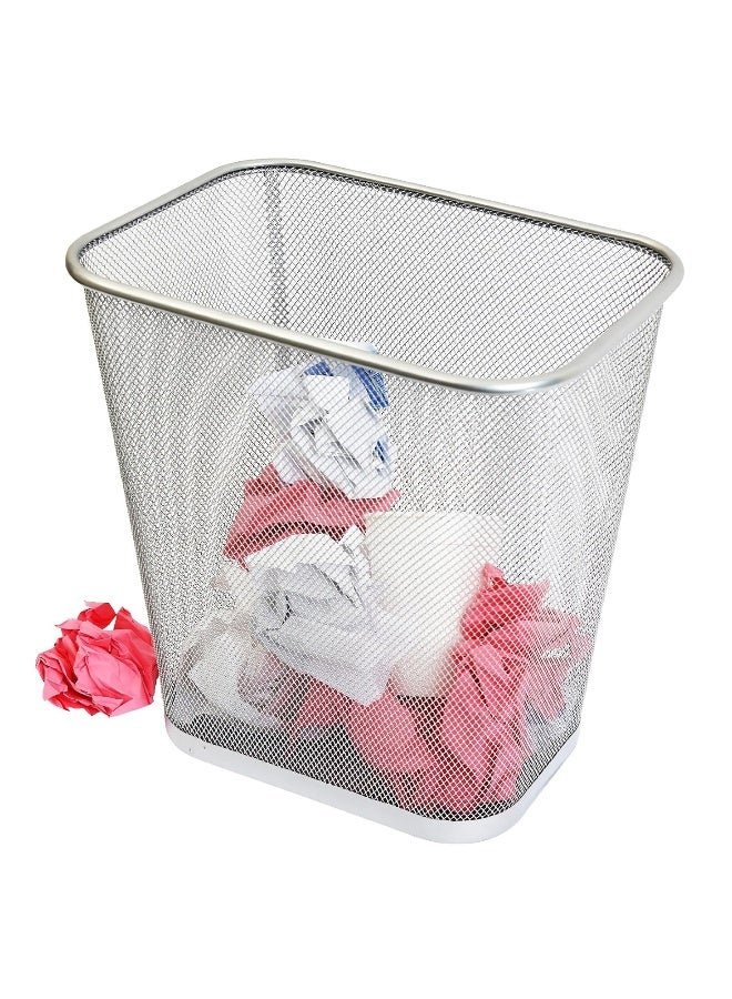 YBM HOME Mesh Wastebasket Trash Can for Home and Office Workspace, Metal Office Trash Can Rectangular-Shaped, 3.5 Gallon (2 Pack), Silver 1042s - Image 3