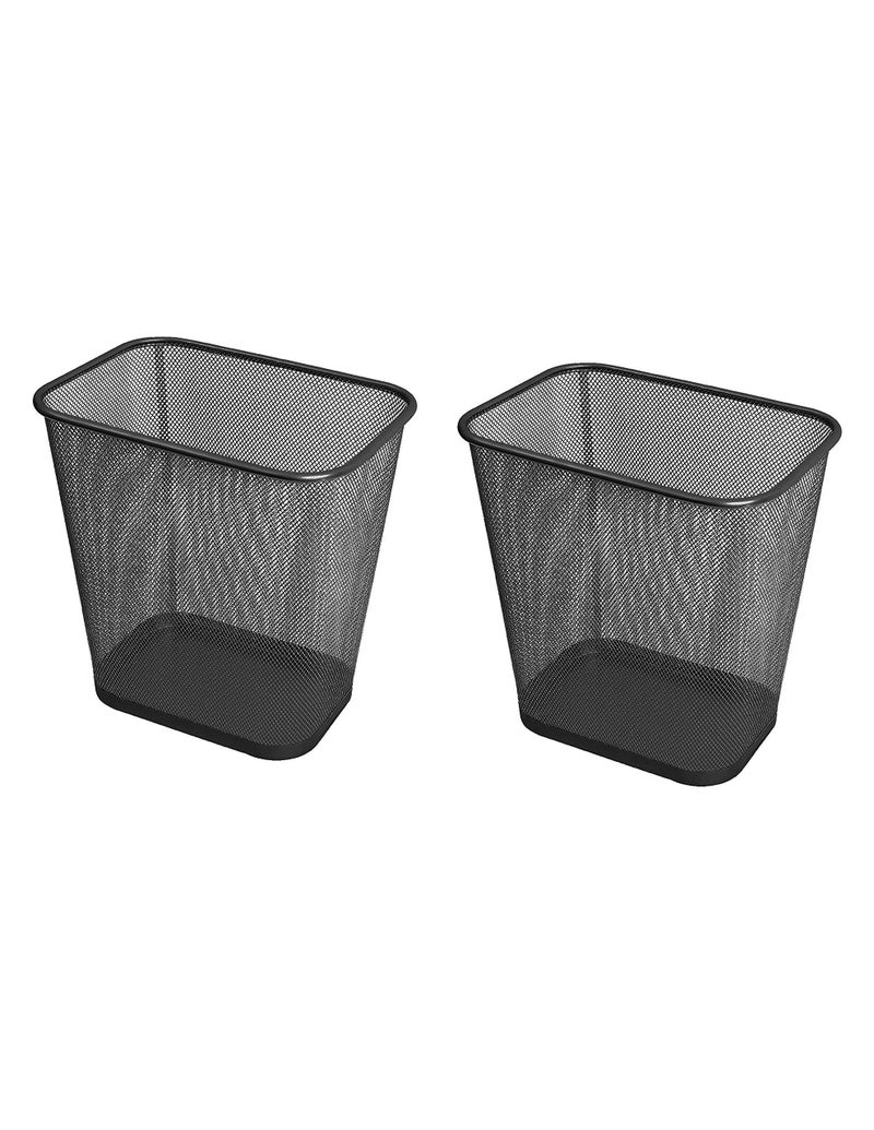 YBM HOME Mesh Wastebasket Trash Can for Home and Office Workspace, Metal Office Trash Can Rectangular-Shaped, 3.5 Gallon (2 Pack), Silver 1042s - Image 1