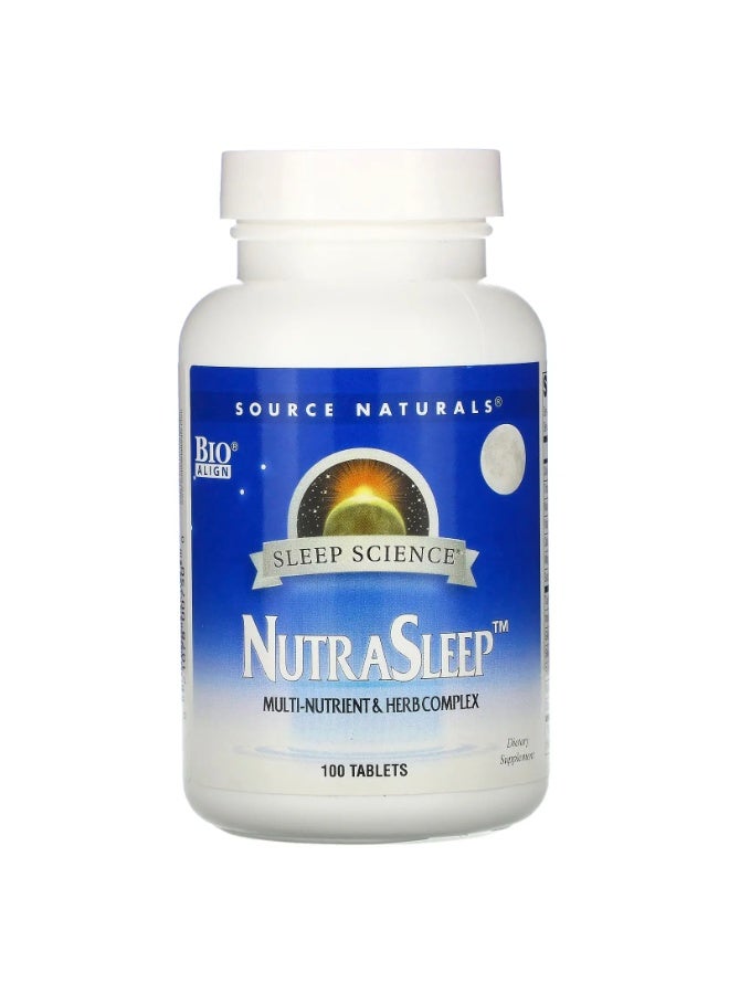 Nutrasleep, 100 Tablets – Natural Sleep Support with Vitamins, Minerals, Herbs, Taurine, and GABA for Relaxation and Tranquility