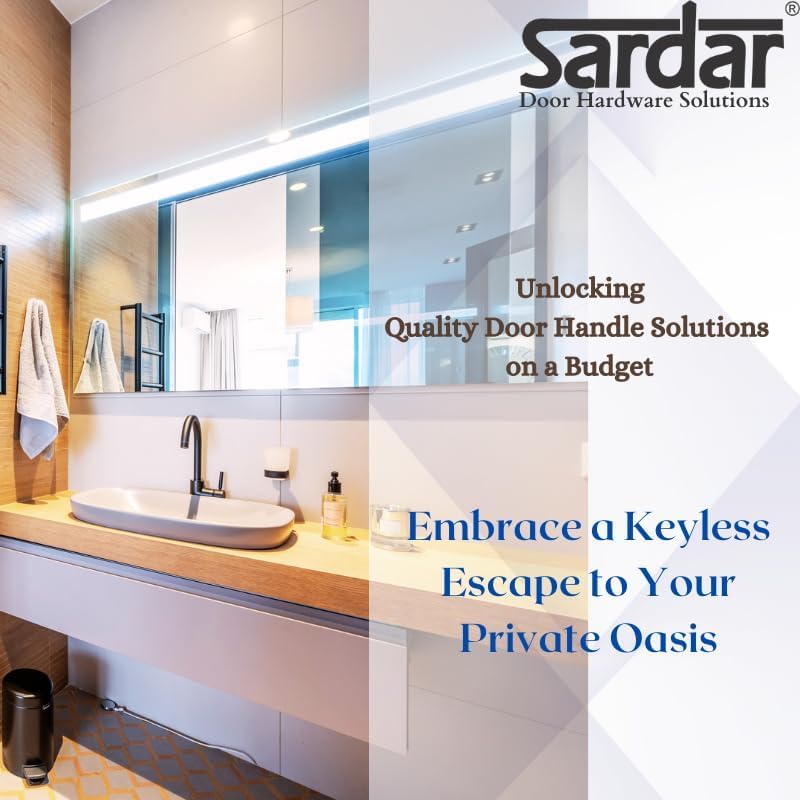 SARDAR Square 5" Stainless Steel Baby Latch Keyless Bathroom| Door Handle Set With Door Latch And Tower Bolt For Bathrooms, Pull Handle - Image 5