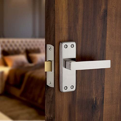 SARDAR Square 5" Stainless Steel Baby Latch Keyless Bathroom| Door Handle Set With Door Latch And Tower Bolt For Bathrooms, Pull Handle - Image 1