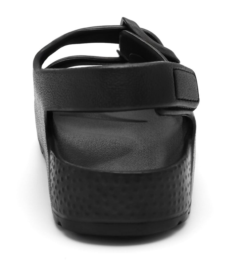 ChayChax Toddler Boys Girls Double Buckle Sandals Children's Adjustable Back Strap Water Sandal, Black, 4 Toddler - Image 5