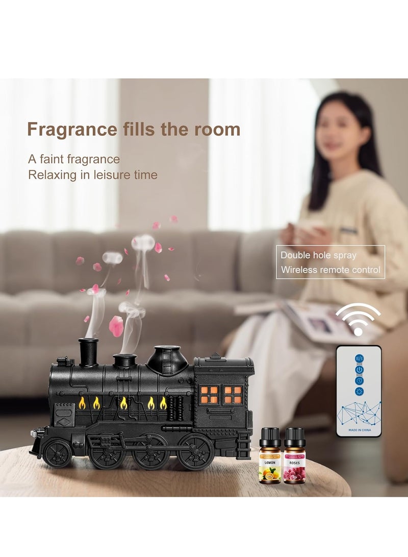 ELTRAZONE Train Diffuser 300ml Aromatherapy Diffuser Top 6 Essential Oils Gift Set, Remote Control, Cool Mist with 2 Light & 2 Mist Modes, Auto Shut-Off for Bedroom, Office, Hotel (Train Black). - Image 5