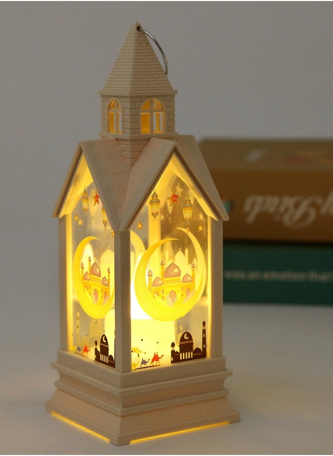HOMESTAR Castle-Shaped Electronic Candle Handheld Wind Lamp with Hanging Decoration, Ideal Ornament for Ramadan Festival Home Decoration White  - Image 3