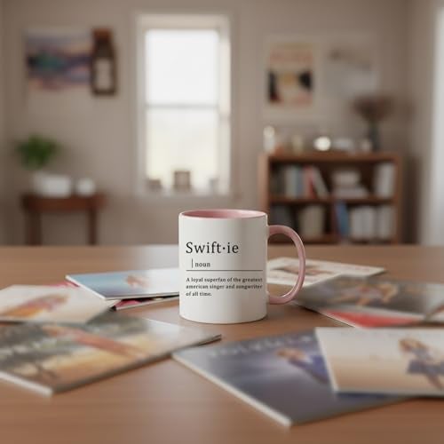 Toshiy Music Lover Coffee Mug, Swifie Mug, Musician Cup for Woman Christmas White Elephant Gifts for Music Lovers Fans 11OZ Pink - Image 2