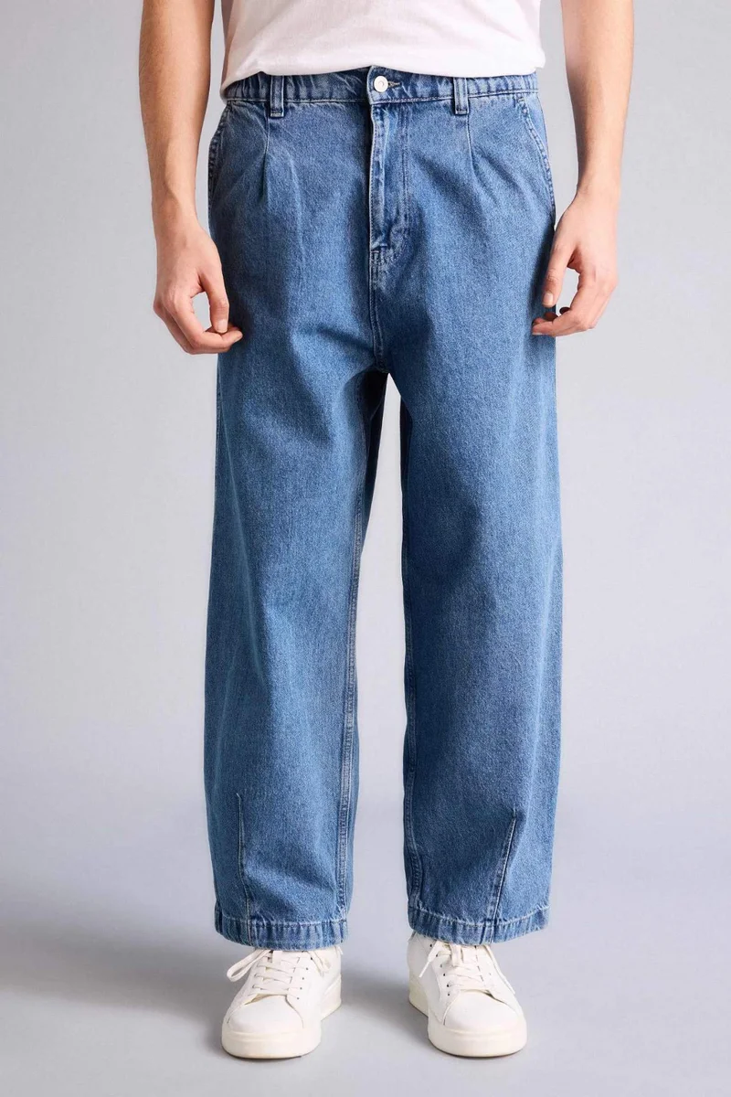 Defacto  Barrel Fit Elastic Waist Jeans for Men | Best Price UAE