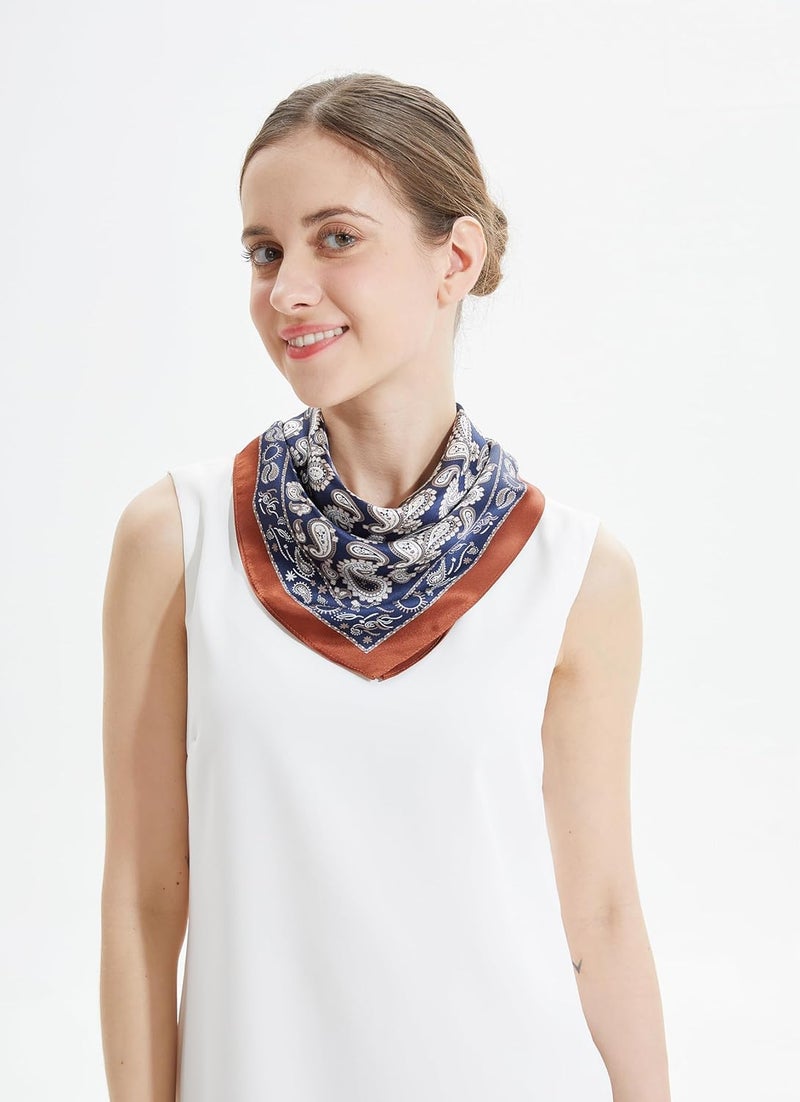 MEISEE Mulberry Silk Scarfs Women Small Square Scarf 21" x 21" Breathable Lightweight Neckerchief Headscarf - Image 3