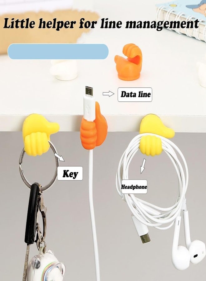 TheAntiSlip 16Pcs Creative Silicone Thumb Wall Hook – Self Adhesive Cable Organizer Clips | Multifunction Cord Holder & Key Hanger for Kitchen, Bathroom, Office, Car, Home & More - Image 3