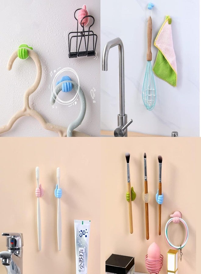 TheAntiSlip 16Pcs Creative Silicone Thumb Wall Hook – Self Adhesive Cable Organizer Clips | Multifunction Cord Holder & Key Hanger for Kitchen, Bathroom, Office, Car, Home & More - Image 4