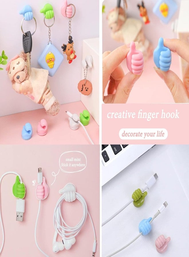 TheAntiSlip 16Pcs Creative Silicone Thumb Wall Hook – Self Adhesive Cable Organizer Clips | Multifunction Cord Holder & Key Hanger for Kitchen, Bathroom, Office, Car, Home & More - Image 5