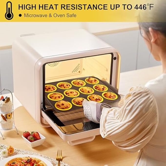 Silicone Muffin Pan 12 Cups Muffin Pans With Metal Frame Nonstick Press To Easily Pop Out For Baking Homemade Muffins Breads Cupcakes Egg Bites BpaFree Silicone Muffin Tin Cupcake Pan Mold - Image 3