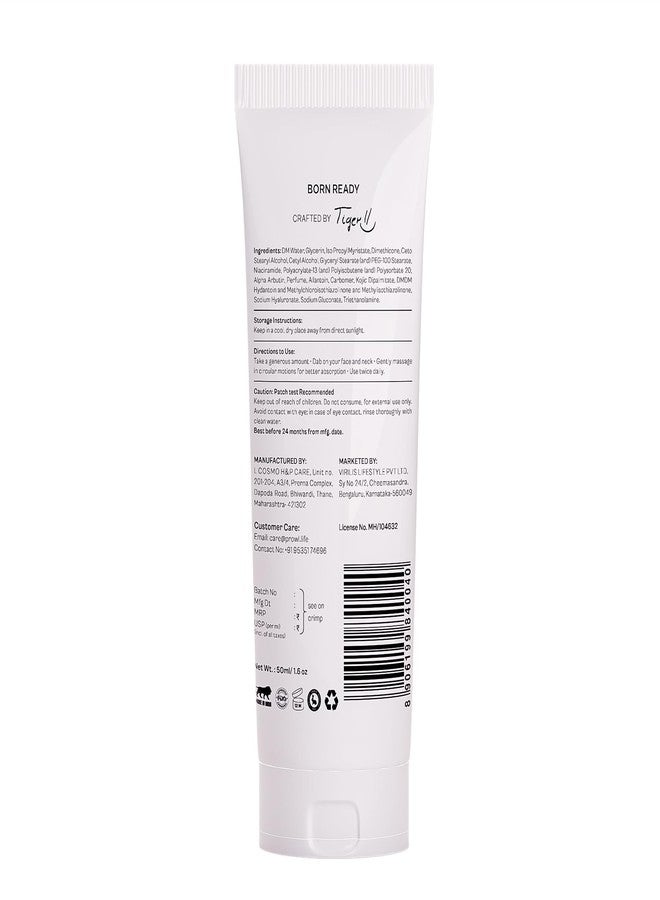 PROWL by Tiger Shroff Face Brightening Moisturizer Cream 5% Kojic Acid, Alpha Arbutin, Niacinamide & Hyaluronic Acid Daily Use Moisturiser For Dry Oily Combination All Skin Type, Warm Woody,50ml - Image 3