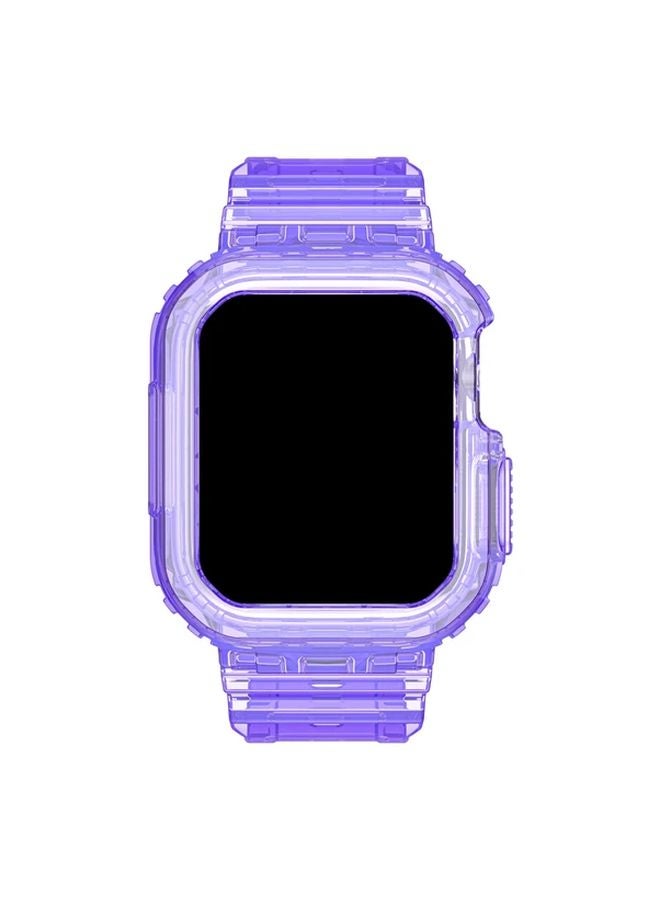 حزام iWatch شفاف وردي متوافق مع علبة لمقاس 44مم 45مم للسلسلة SE 9 8 7 6 5 4 - Image 5