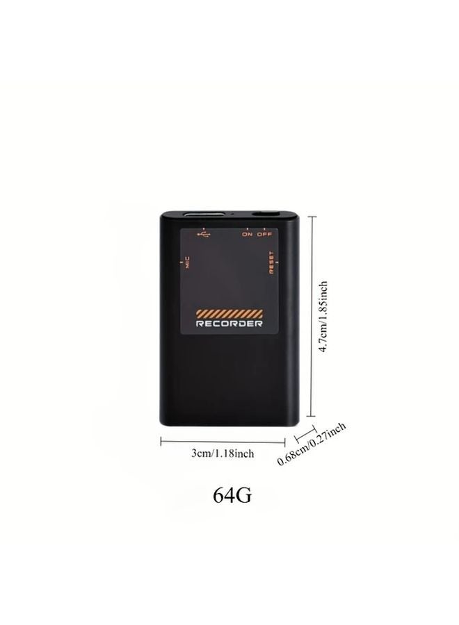 64GB Portable Digital Voice Recorder AI Noise Reduction Voice Activated Type C MP3 Player - Image 1