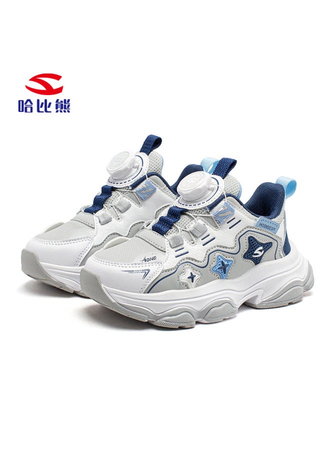 Habi Bear Leather Autumn Boys Sneaker Button Shoes Big Children's Casual Shoes Girls Torre Shoes A Generation Of Hair