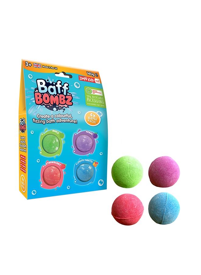 Zimpli Kids ZIMPLI - Baff Bombz, Create a Colourful, fizzing, bathtime Adventure, Children's Bath Bombs Gift Set, Kids Stocking Fillers, Organic, Natural - Image 1