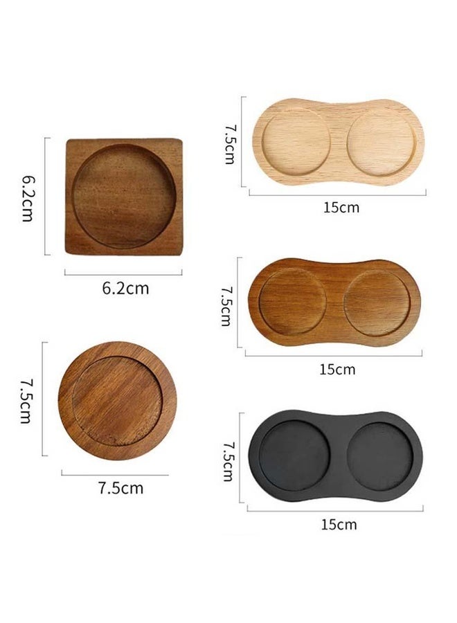 HuHa Wooden Base For Grinder Seasoning Product Storage Tray, Spec: Circle - Image 4