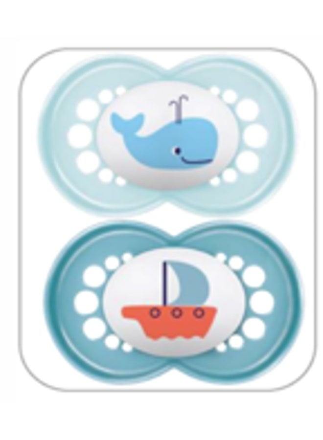 Mam Baby Original Silicone Pacifier - 16 M+ | Sealife Blue - Pack of 2 - Image 1