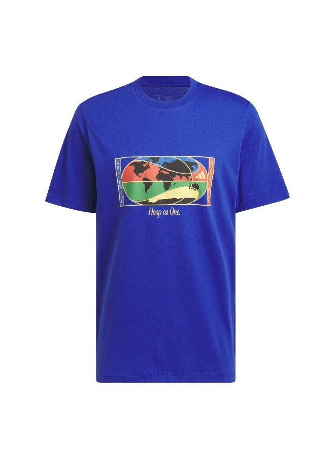 اديداس adidas Wwh Global G T Blue Basketball T-Shirts XS