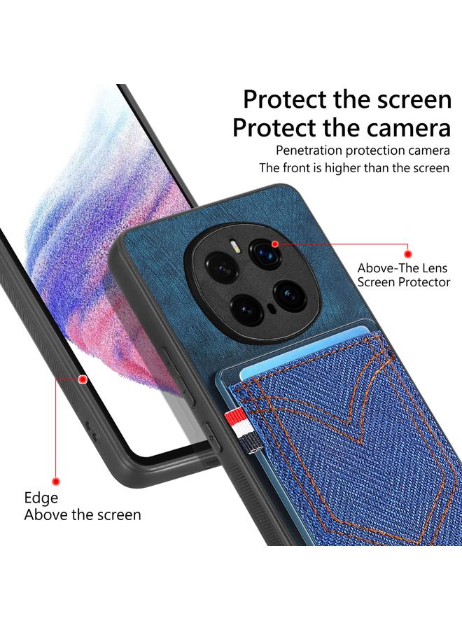S-TOP Case For Honor Magic7 Pro Denim Texture Leather Skin Phone Case with Card Slot - Image 4