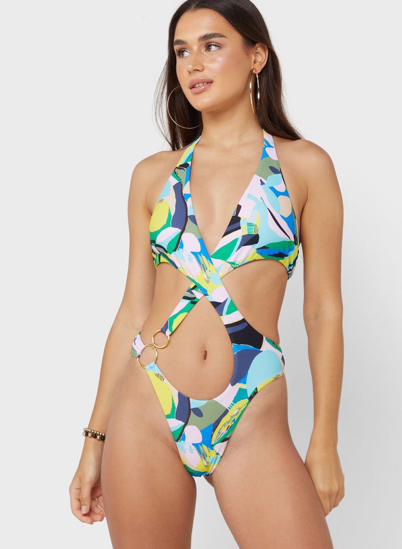 Cut Away Swim Suit Ring Detail