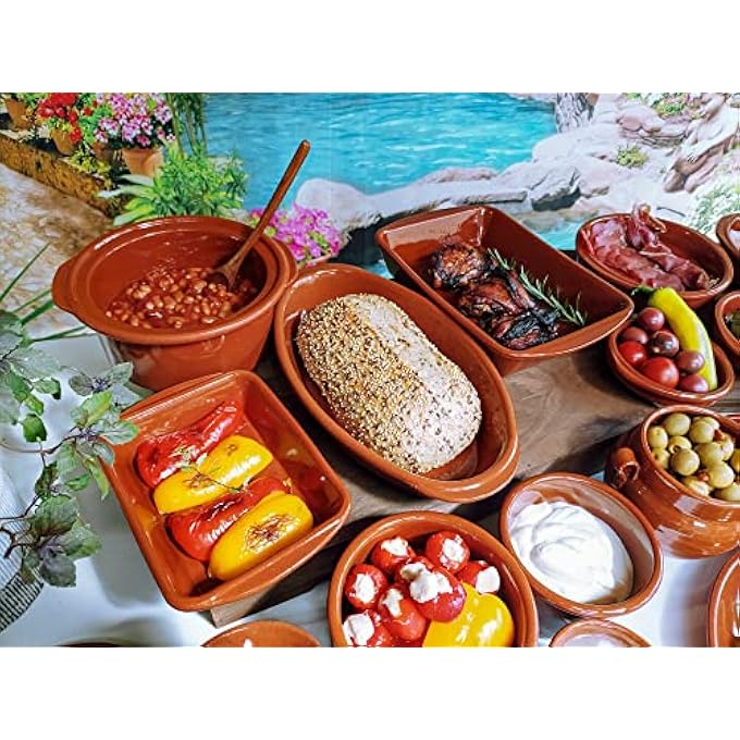 rayihni Single 29X195Cm Rectangle Dish  Glazed Terracotta Oven Safe Roasting Baking Tapas Dish - Image 5