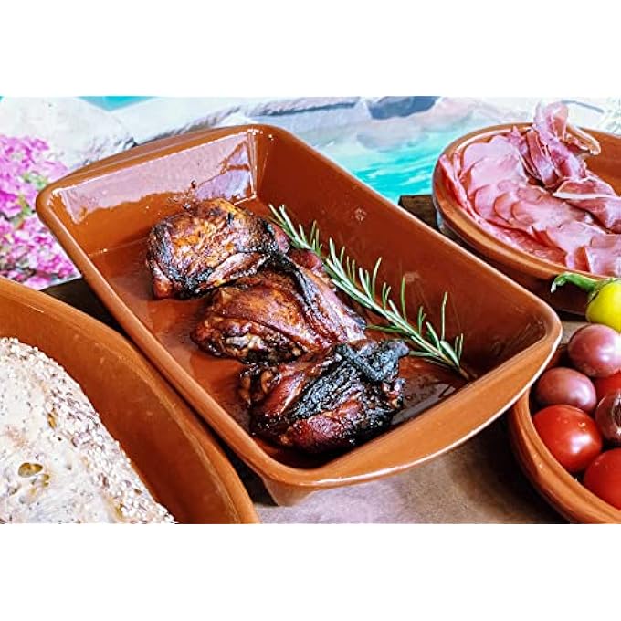 rayihni Single 29X195Cm Rectangle Dish  Glazed Terracotta Oven Safe Roasting Baking Tapas Dish - Image 3