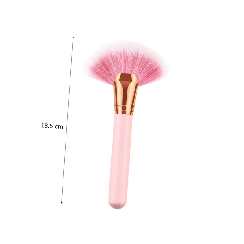 2pcs Professional Wooden Handle Nylon Bristles Fan Shape Makeup Brush Set for Women Powder Application Cosmetics Tool - Image 4