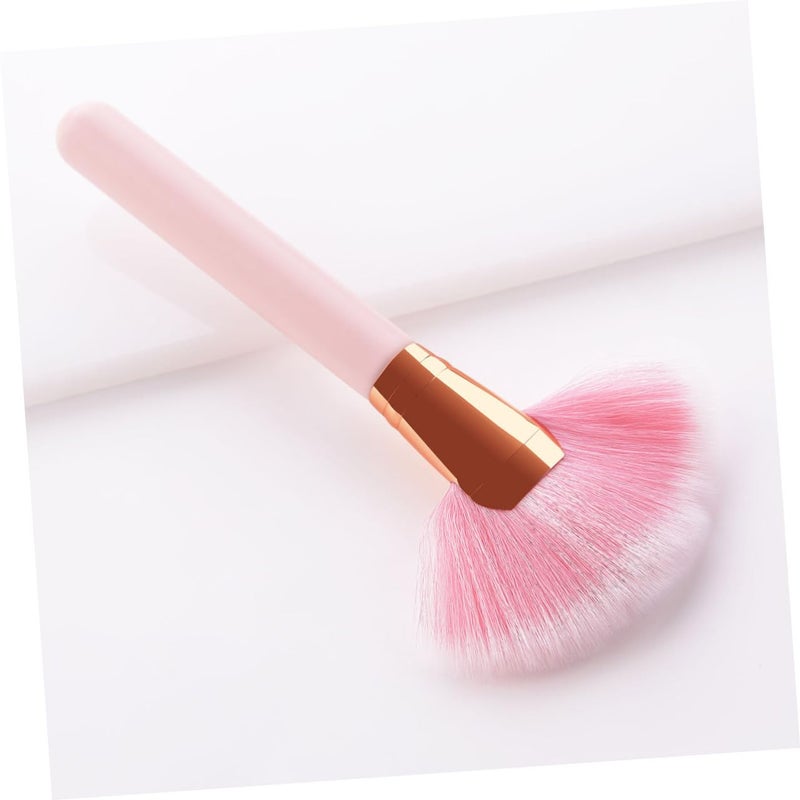 2pcs Professional Wooden Handle Nylon Bristles Fan Shape Makeup Brush Set for Women Powder Application Cosmetics Tool - Image 2