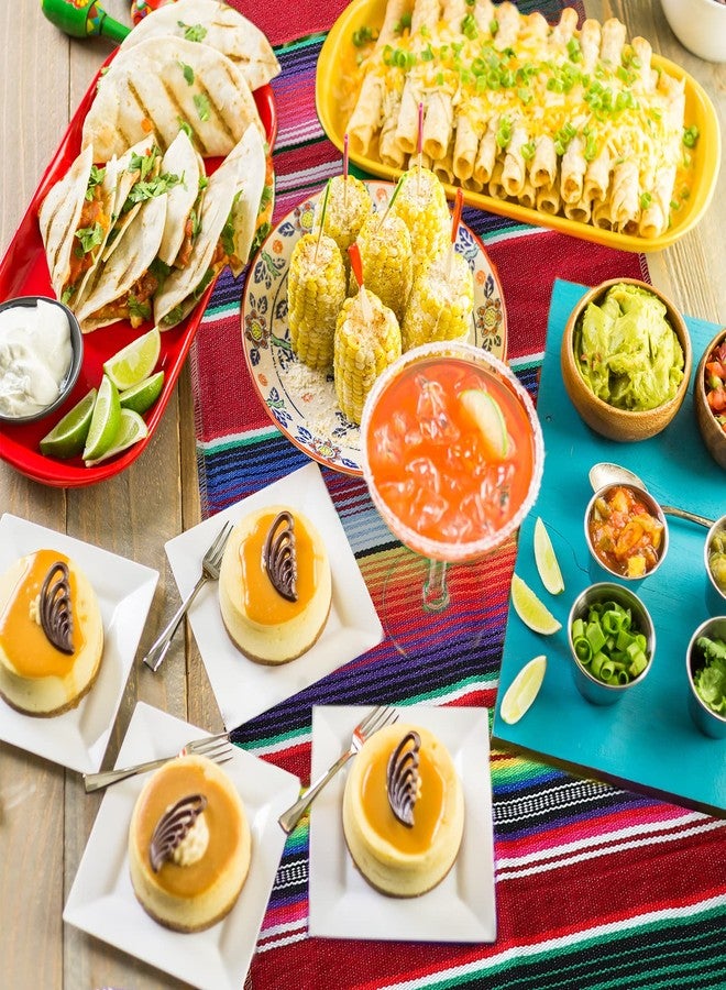 Panelee 12 Pcs Mexican Serape Table Runners Mexican Theme Party Table Decorations Colorful Striped Serape Table Blanket Runner Tablecloth for Cinco de Mayo Mexican Fiesta Party, 14 x 84 Inch (Multi Colors) - Image 5